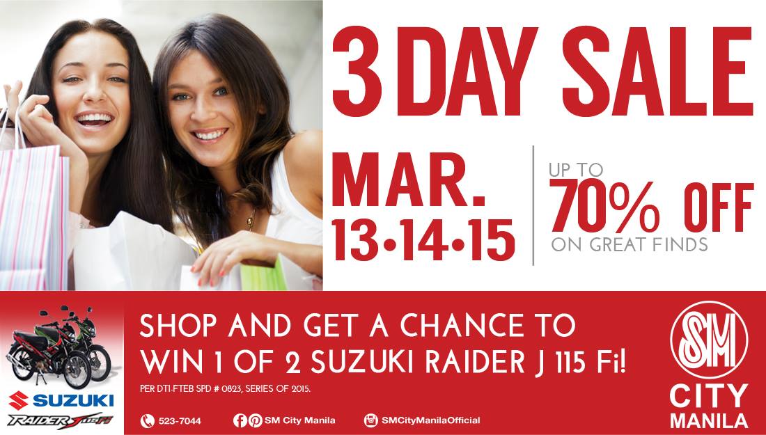 SM City Manila 3-Day Sale March 2015
