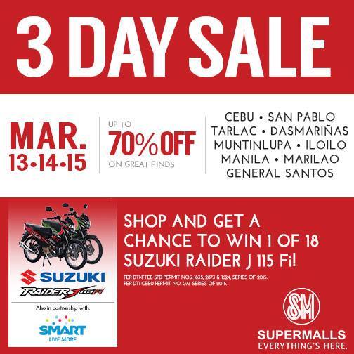 SM Supermalls 3-Day Sale March 2015