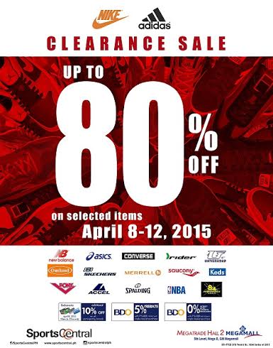 Sports Central Clearance Sale @ SM Megatrade Hall April 2015