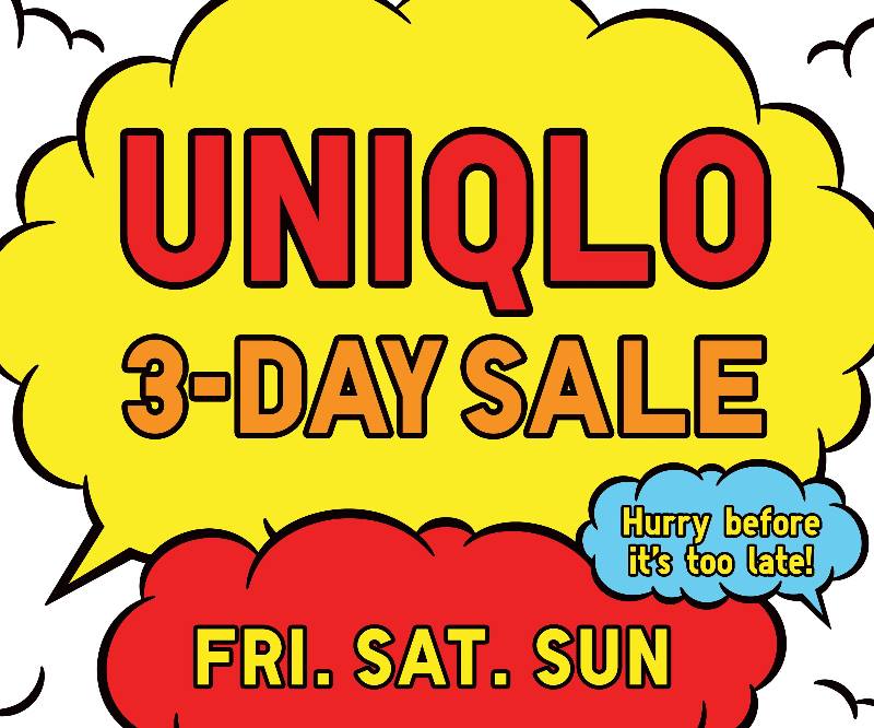 Uniqlo's (SM Aura Premier, SM Southmall, & SM City Dasmarinas) 3-Day Sale March 2015