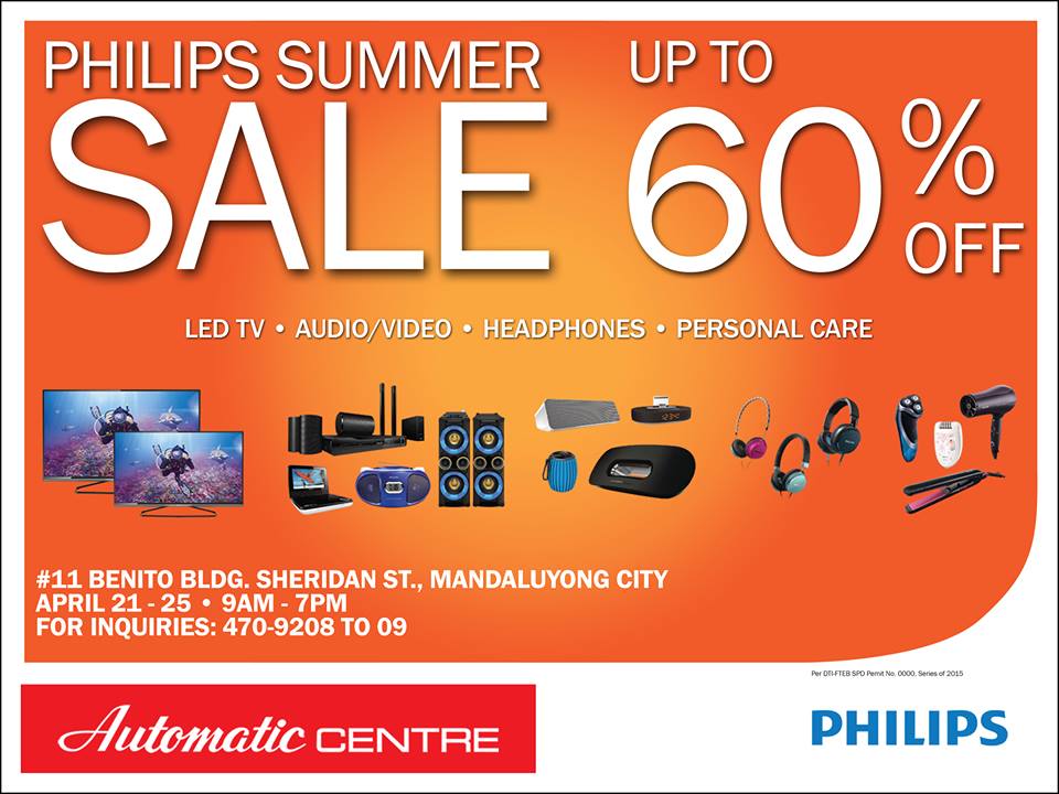 Automatic Centre Philips Summer Sale @ Benito Building April 2015