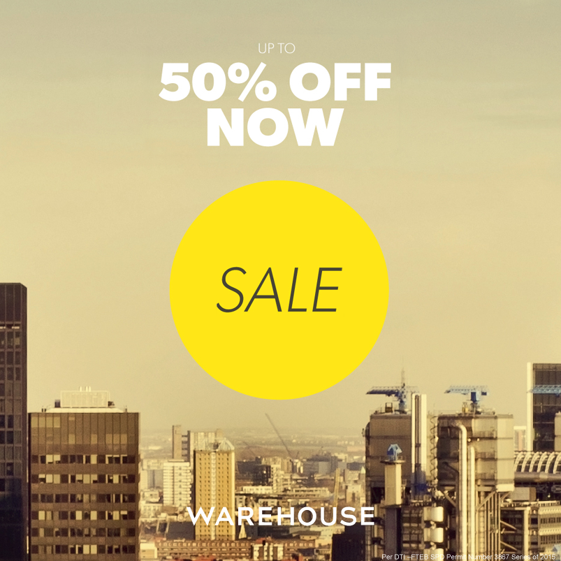 Warehouse Mid-Season Sale April - May 2015