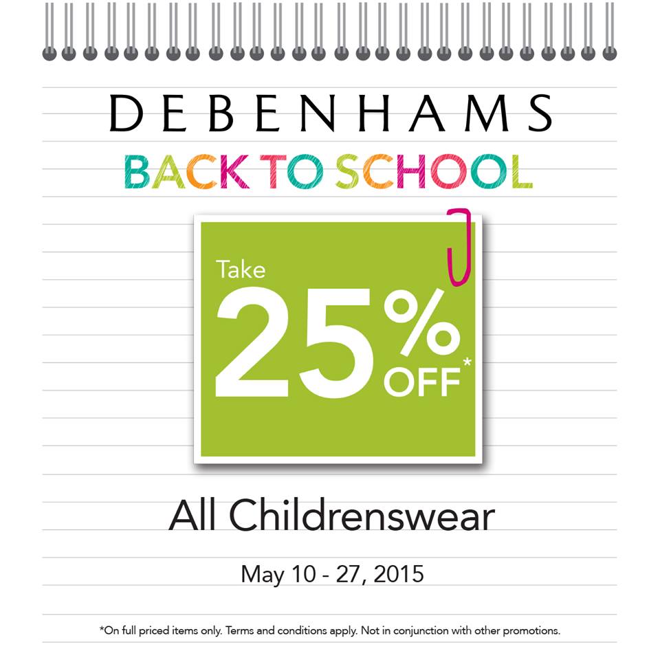 Debenhams Childrenswear Sale May 2015