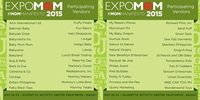 Expomom 2015 Participating Vendors