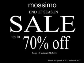 Mossimo End of Season Sale May - June 2015