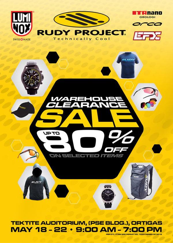 Rudy Project Warehouse Clearance Sale @ Tektite Auditorium PSE Ortigas May 2015