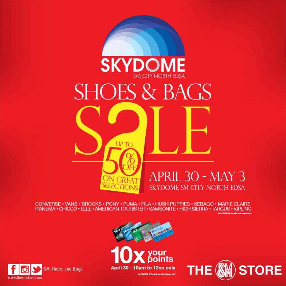 Shoes & Bags Sale @ Skydome SM City North Edsa April - May 2015