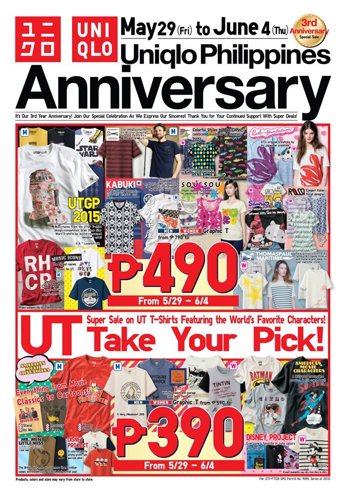 Uniqlo Anniversary Sale May - June 2015