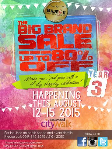 Big Brand Sale @ Eastwood City Walk August 2015