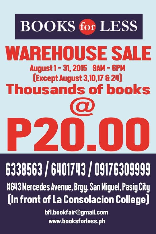 Books For Less Warehouse Sale August 2015