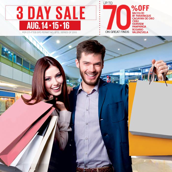 SM Supermalls 3-Day Sale August 2015