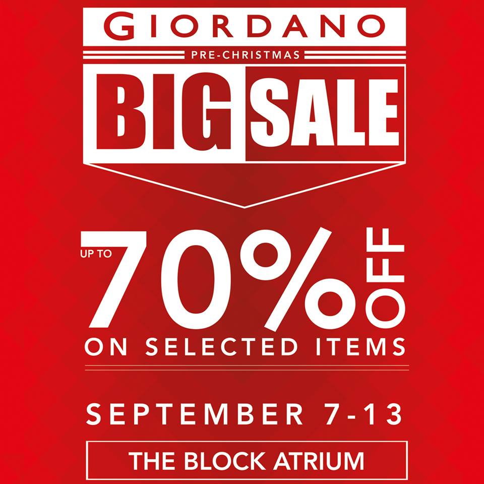 Giordano Pre-Christmas Sale September 2015