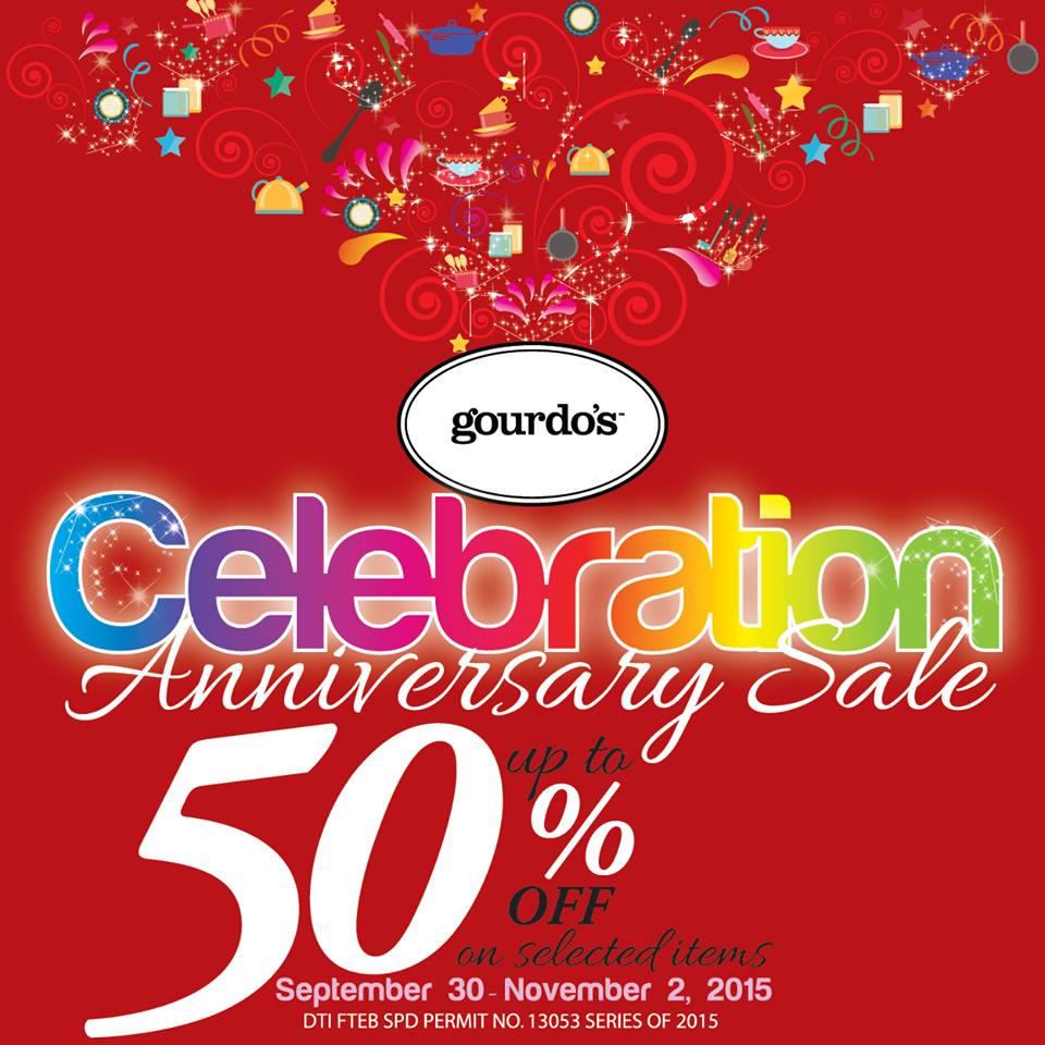 Gourdo's Anniversary Sale September - November 2015