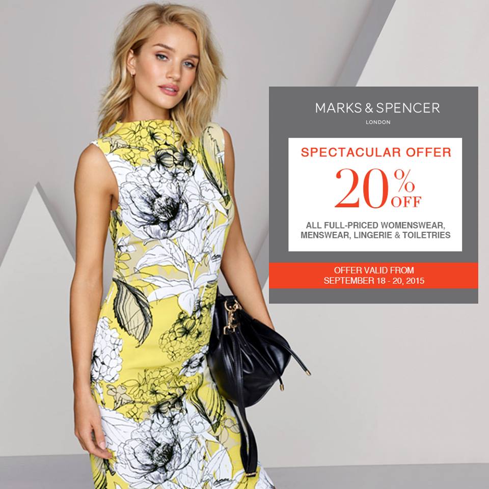 Marks & Spencer Spectacular Offer Sale September 2015