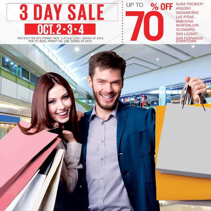 SM Supermalls 3-Day Sale October 2015