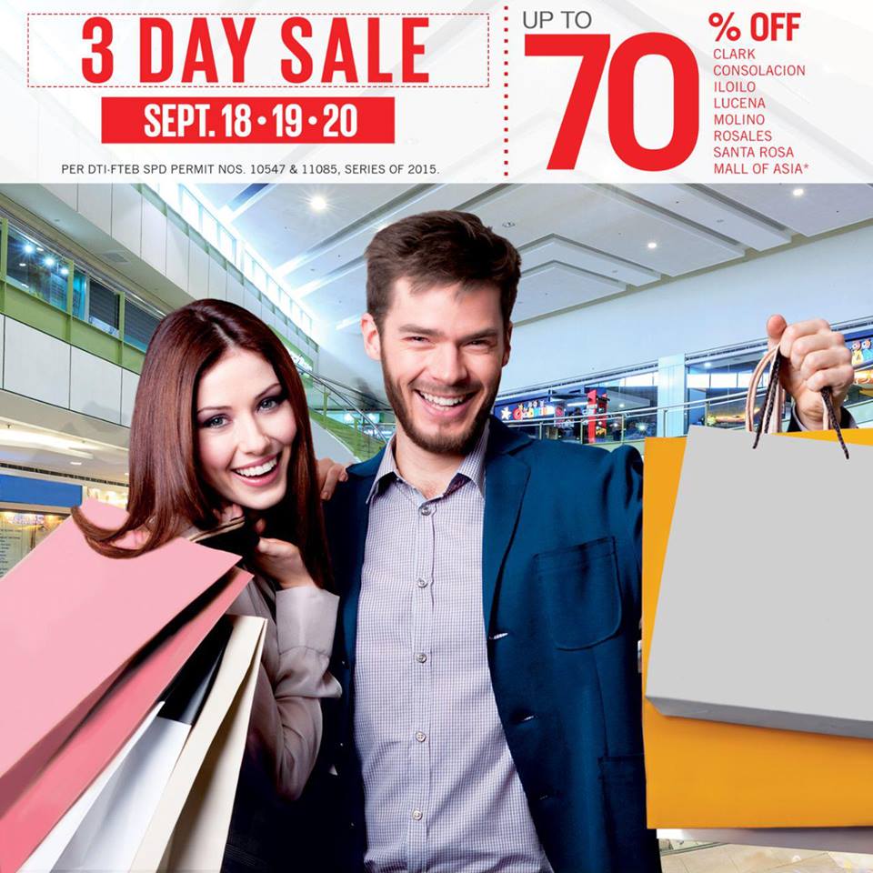 SM Supermalls 3-Day Sale September 2015