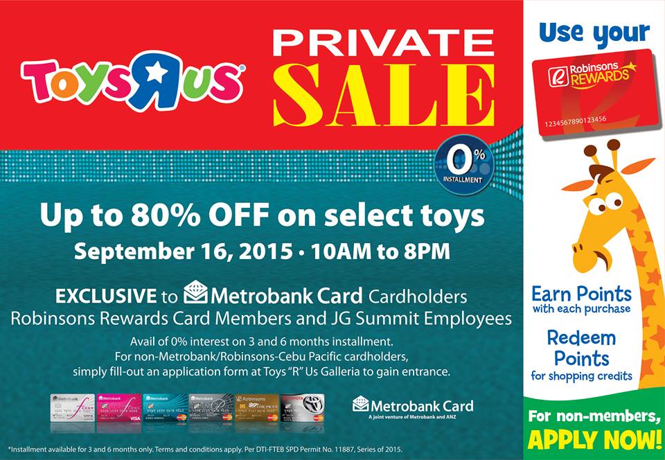 Toys R Us Private Sale @ Robinsons Galleria September 2015