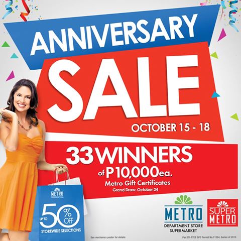 Metro Department Store and Super Metro Anniversary Sale October 2015