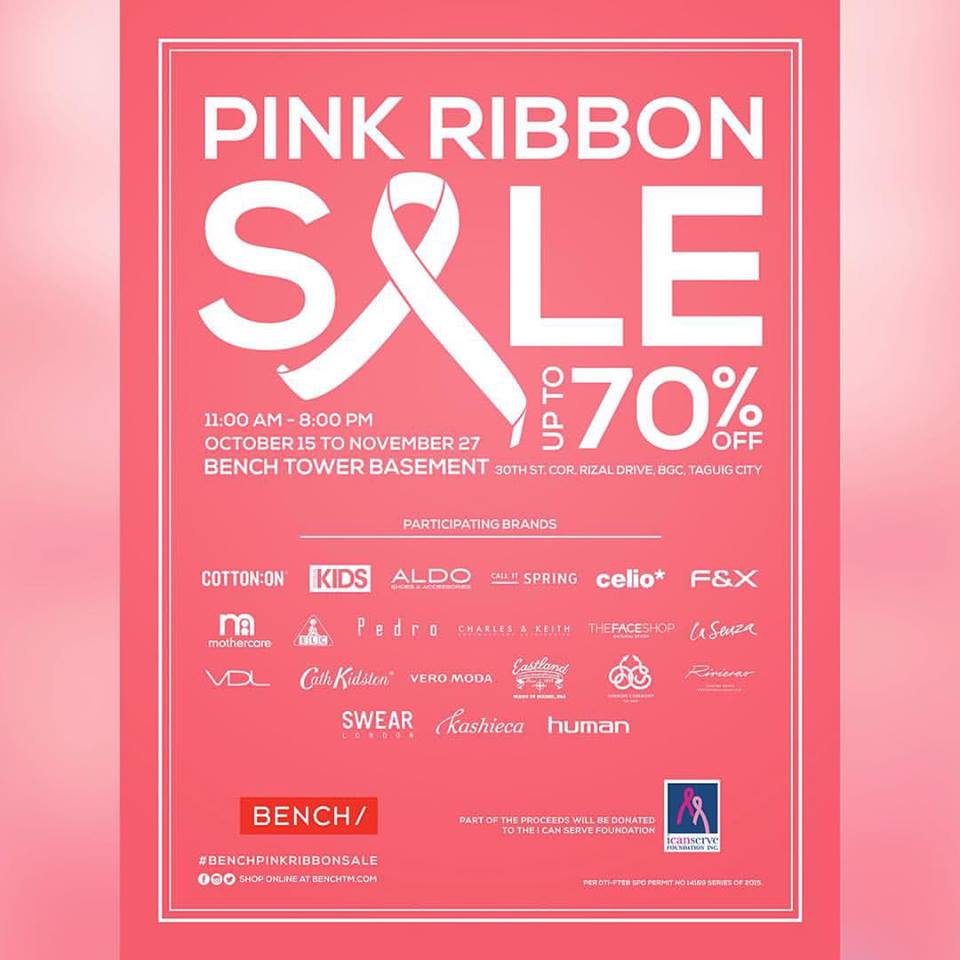 Pink Ribbon Sale @ The Bench Tower October - November 2015