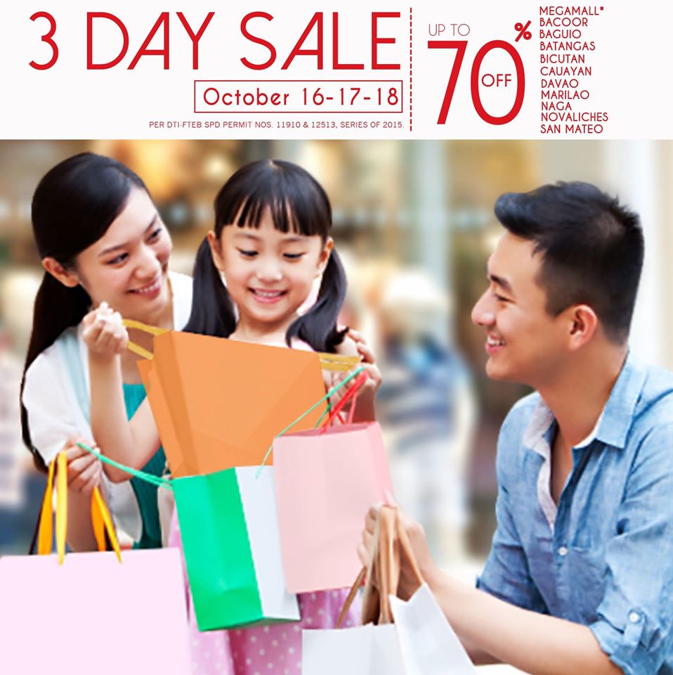 SM Supermalls 3-Day Sale October 2015