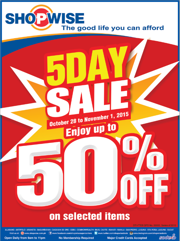 Shopwise 5-Day Sale October - November 2015