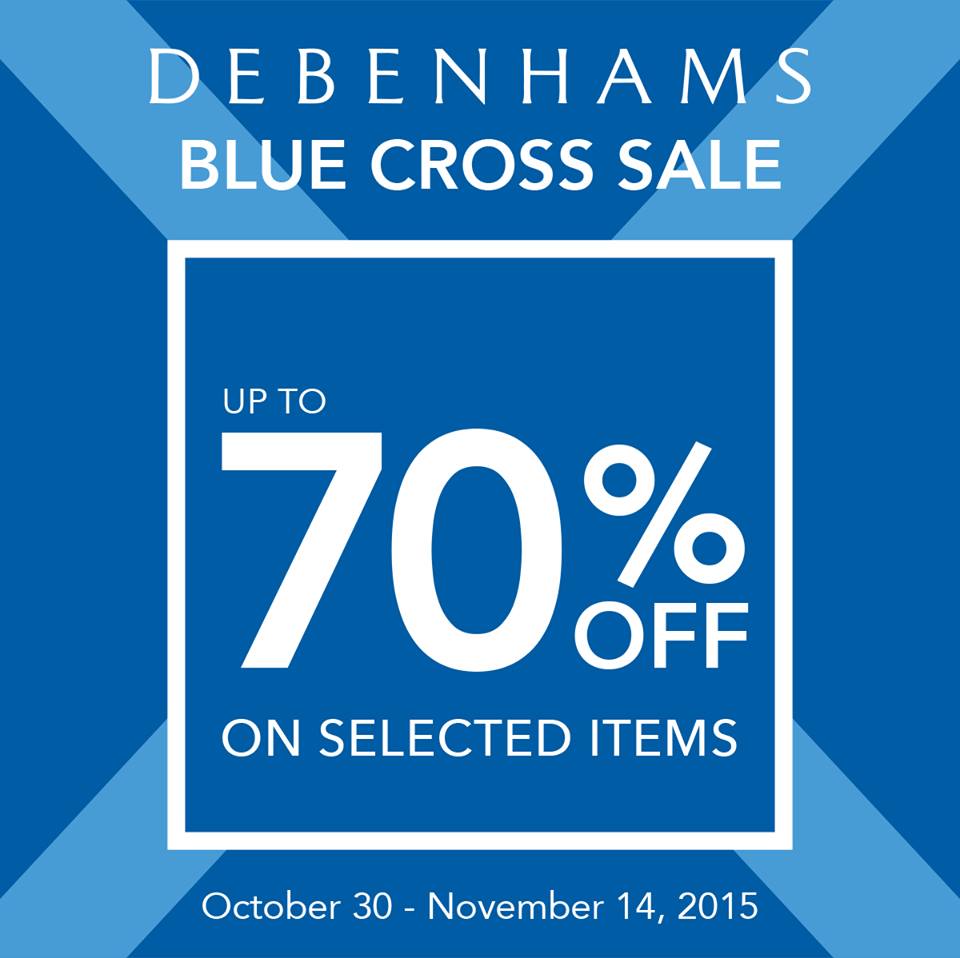 Debenhams Blue Cross Sale October - November 2015