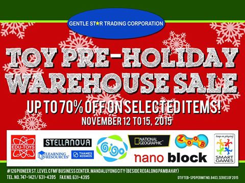 GST Toy Pre-Holiday Warehouse Sale @ FMF Business Center November 2015