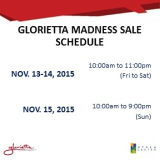 Glorietta Madness Sale November 2015