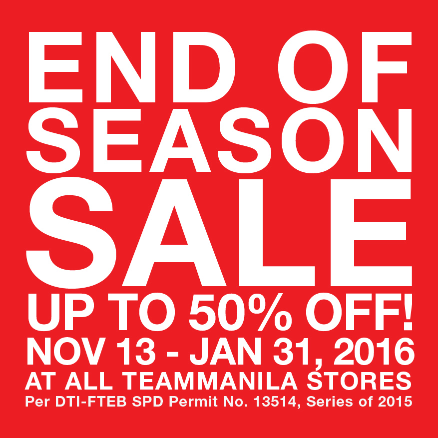 TeamManila End of Season Sale November 2015 - January 2016