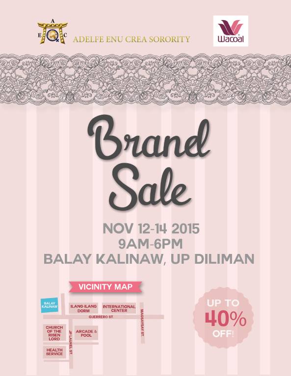 Wacoal Brand Sale @ UP Balay Kalinaw November 2015