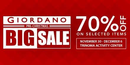 Giordano Pre-Christmas Sale @ Trinoma Activity Center December 2015