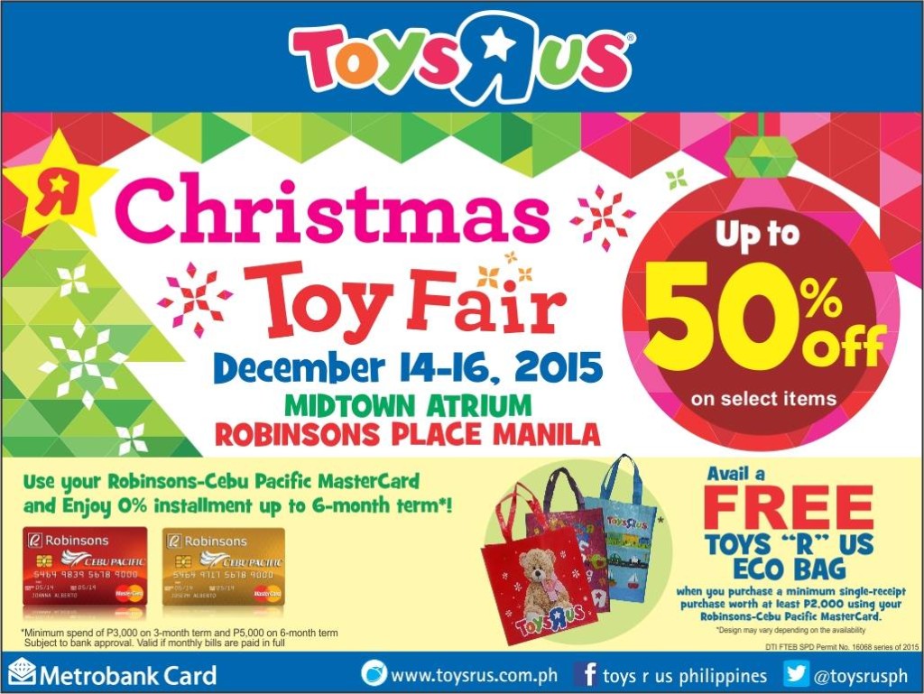 Toys R Us Christmas Toy Fair December 1416, 2015 Manila On Sale