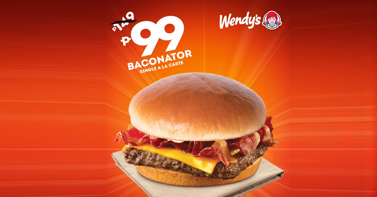Wendy's Baconator P99 Promo Aug 2018 Manila On Sale