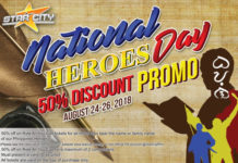 Star City National Heroes Day 50% OFF Promo – Aug 2018