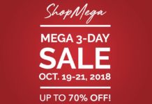 SM Megamall Mega 3 Day Sale October 2018