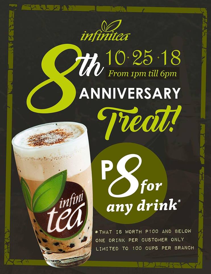 One Day Only: Infinitea Milk Tea for Php8 | Manila On Sale