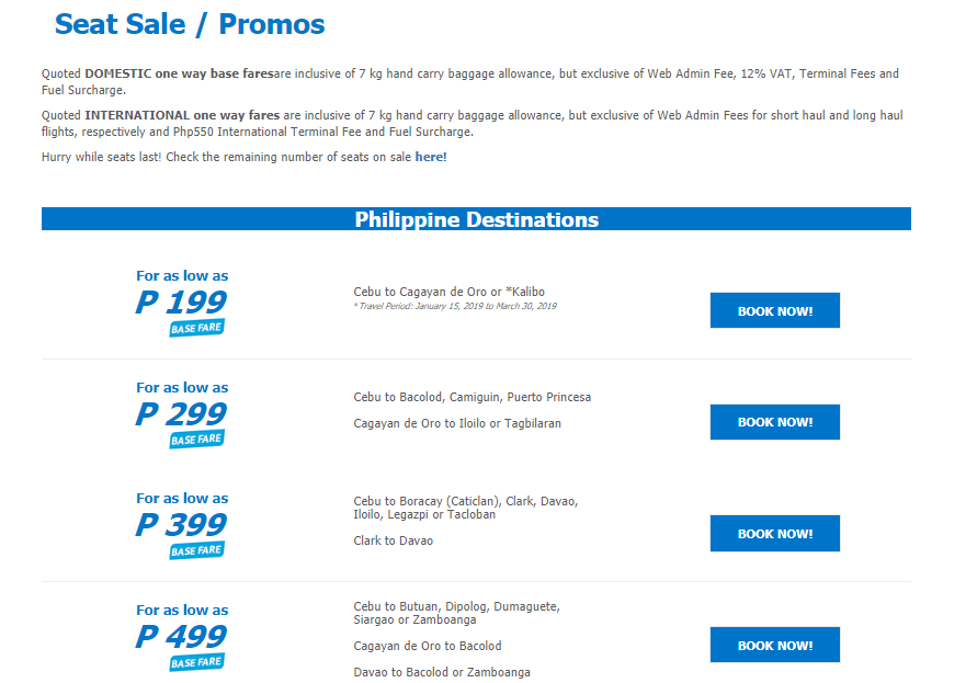 Cebu Pacific Air Seat Sale November 2018 | Manila On Sale 2020