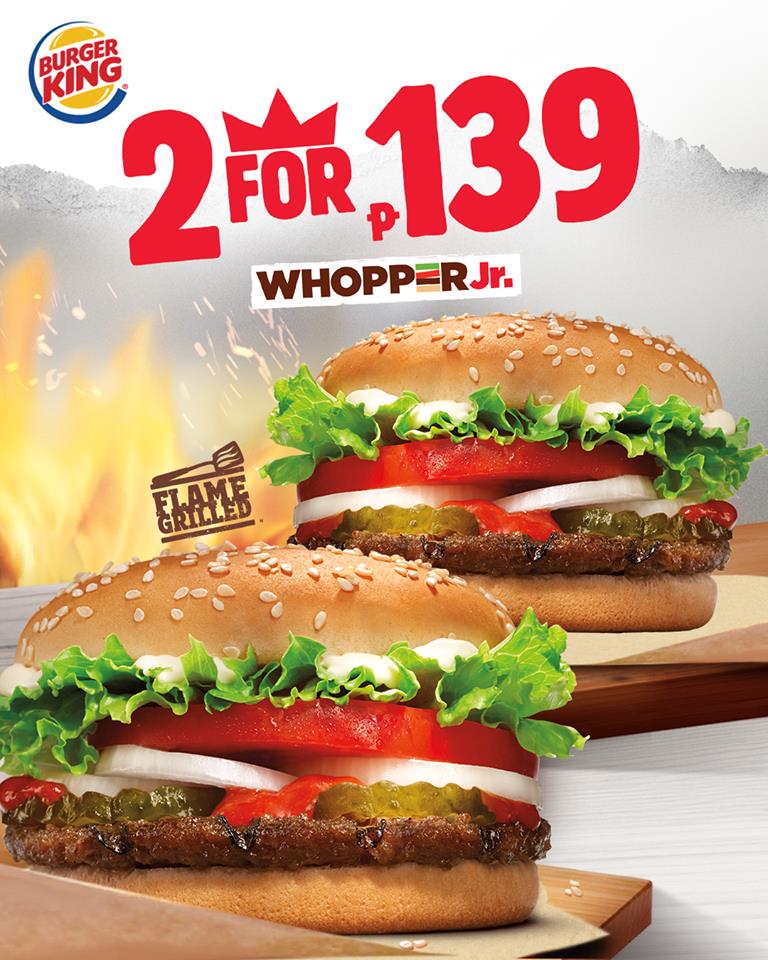 Burger King Buy 1 Take 1 Whopper Jr. December 2018 Manila On Sale
