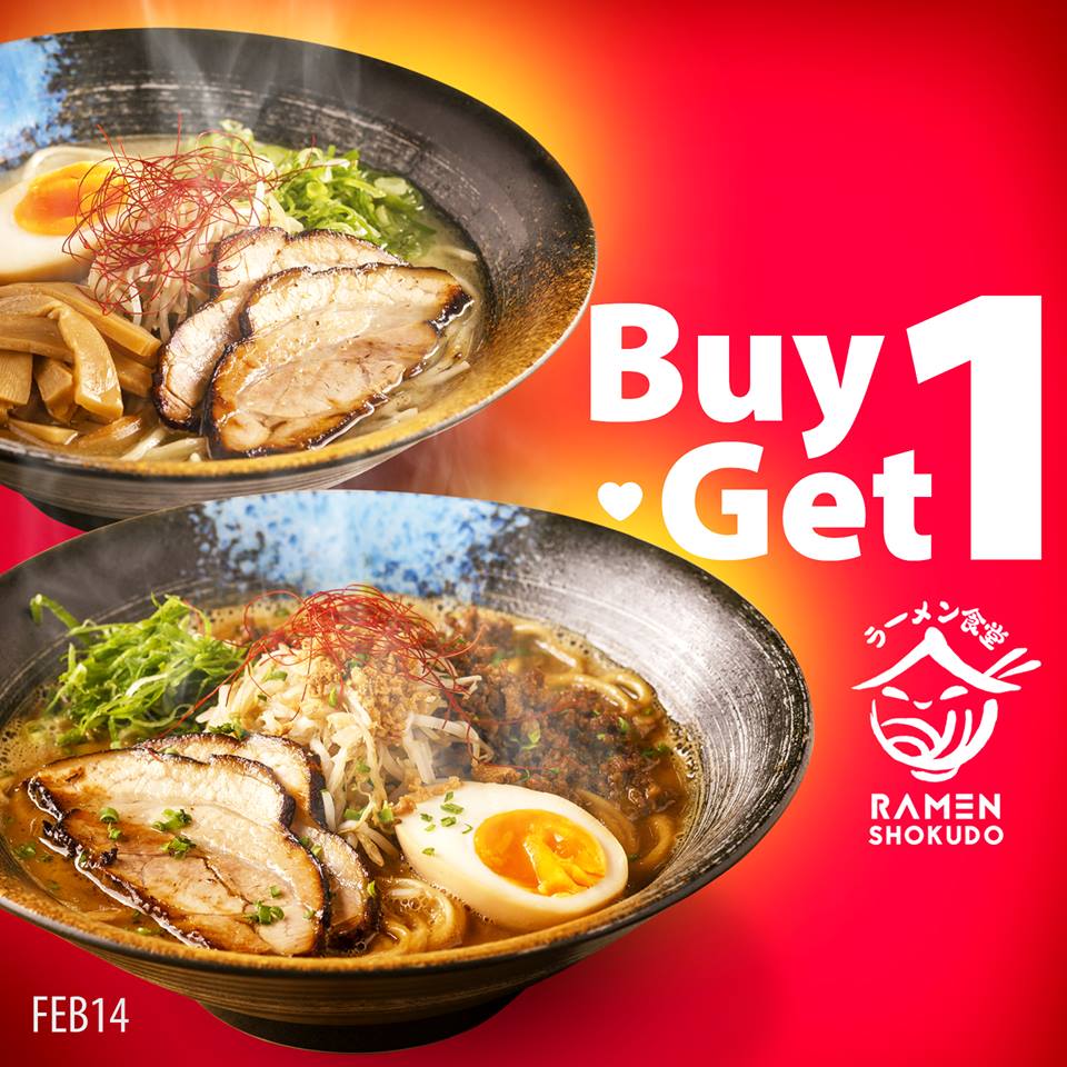 Valentine's Day Food Promo: Buy 1 Take 1 at Ramen Shokudo