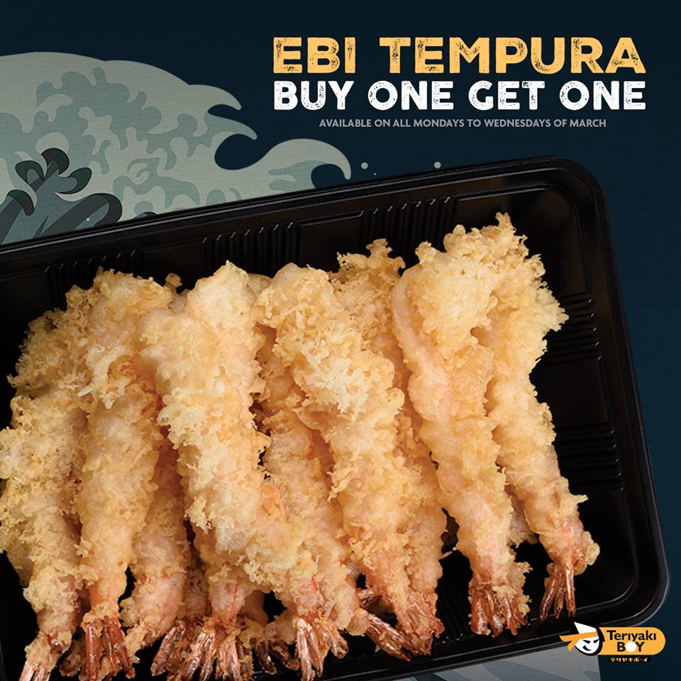 Buy 1 Take 1 Ebi Tempura at Teriyaki Boy March 2019 Manila On Sale