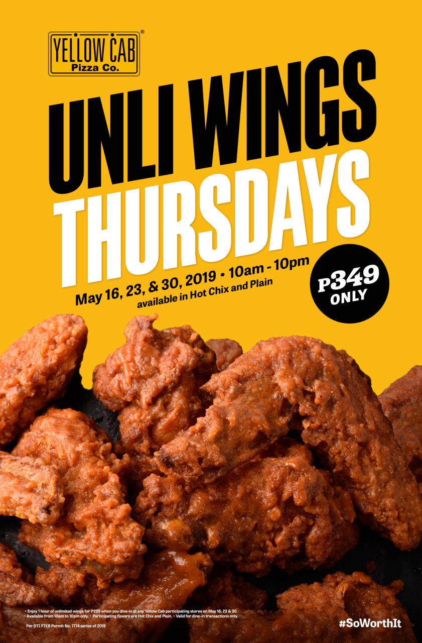 Unli Wings at Yellow Cab May 2019 Manila On Sale