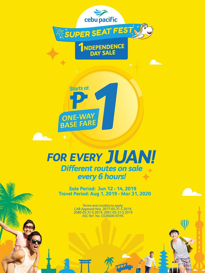 Cebu Pacific Air Independence Day Seat Sale 2019 | Manila ...