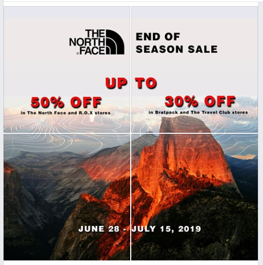 north face end of season sale