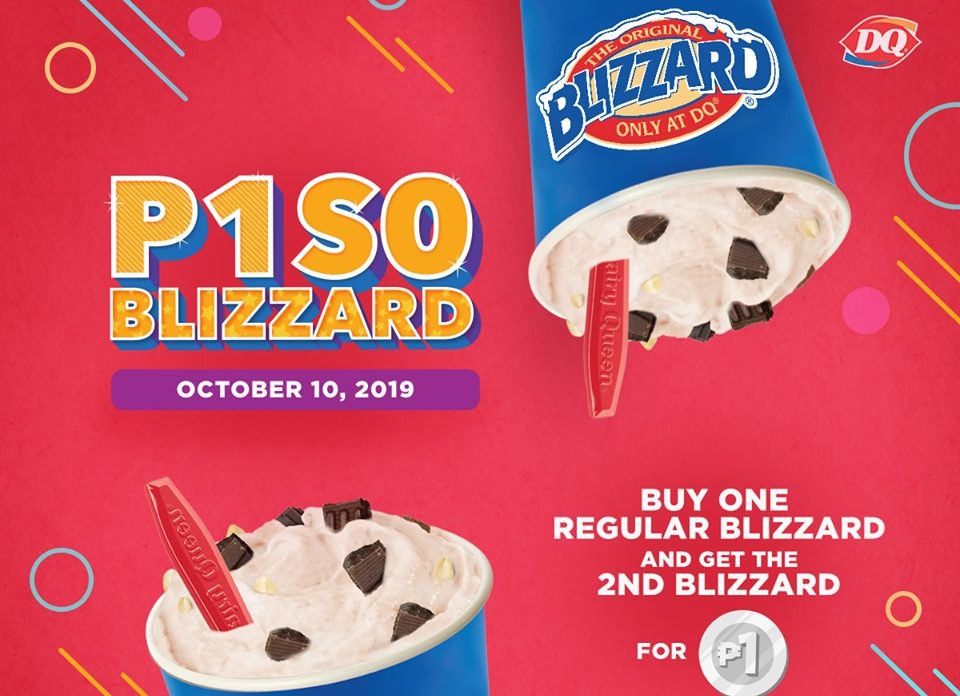 Dairy Queen Piso Blizzard Promo October 2019 Manila On Sale