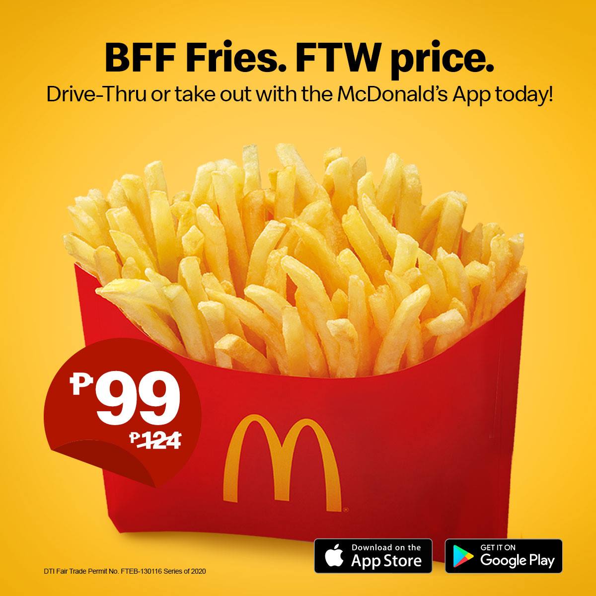 Buy BFF Fries for Php99 using the McDonald s App Manila On Sale