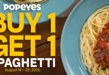 Popeyes Buy 1 Get 1 Spaghetti Promo 2020