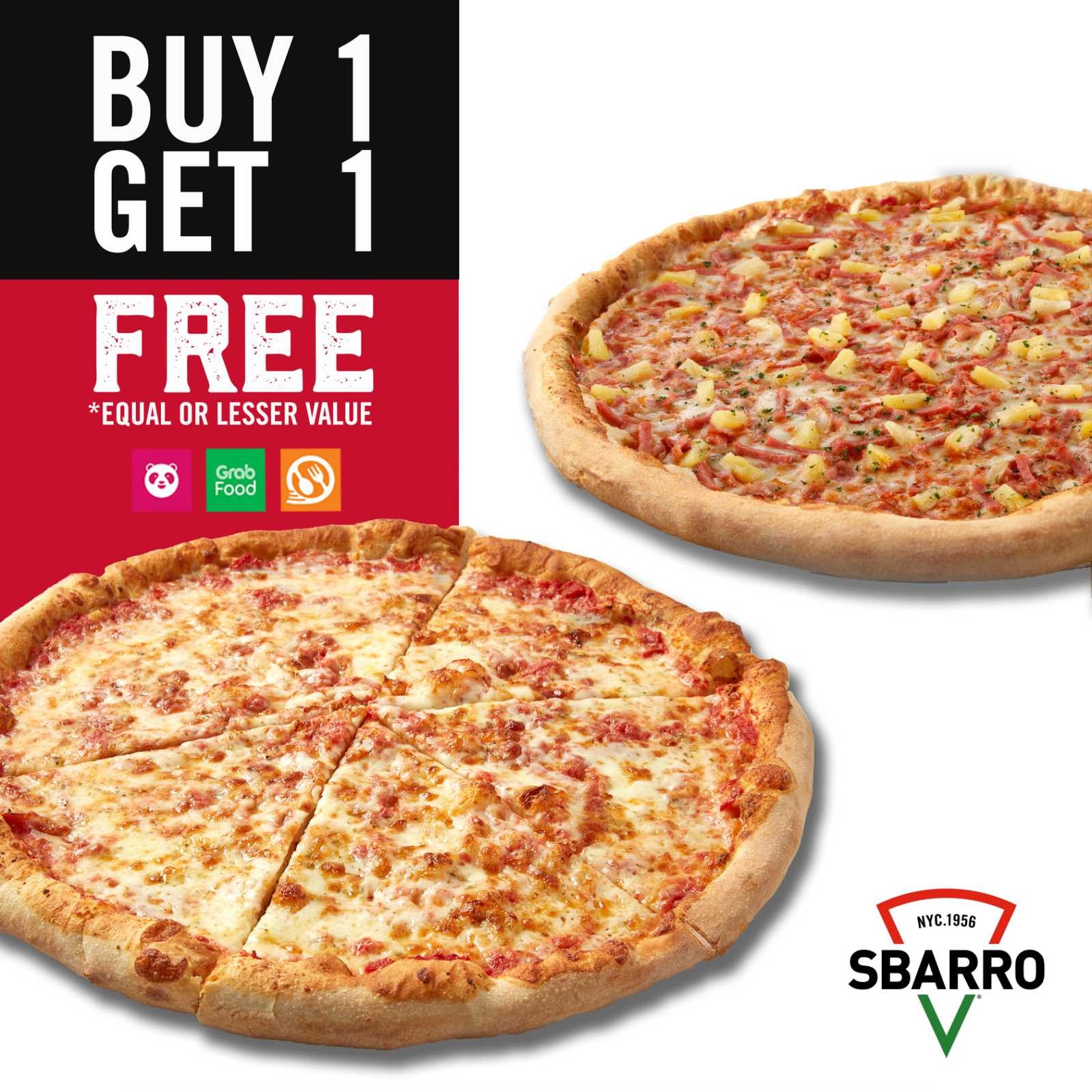 Sbarro Buy 1 Get 1 Pizza Promo Manila On Sale