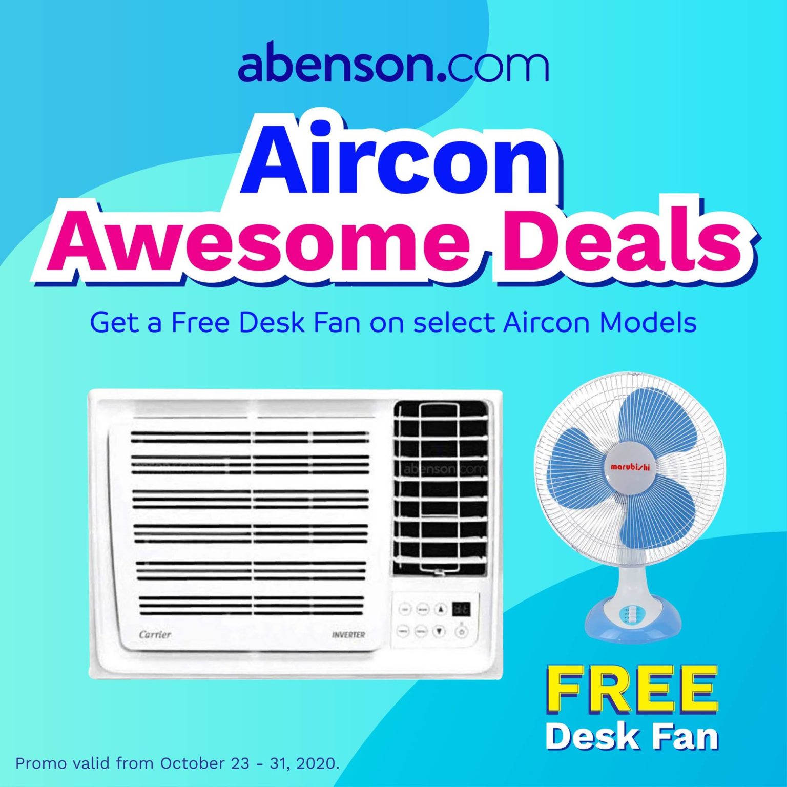 Abenson Aircon Awesome Deals w/ FREE Desk Fan Manila On Sale