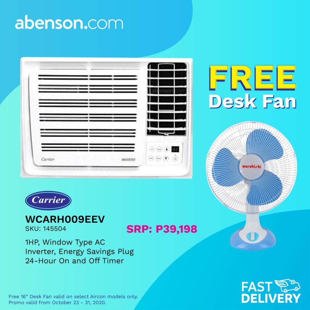 Abenson Aircon Awesome Deals w/ FREE Desk Fan Manila On Sale