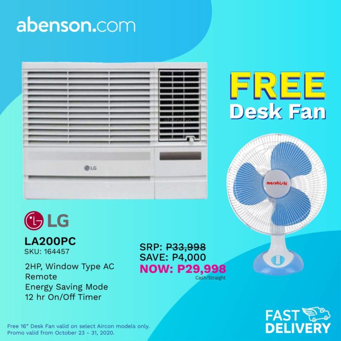 Abenson Aircon Awesome Deals w/ FREE Desk Fan Manila On Sale